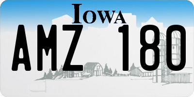 IA license plate AMZ180