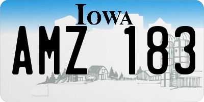 IA license plate AMZ183