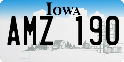 IA license plate AMZ190