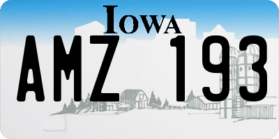 IA license plate AMZ193