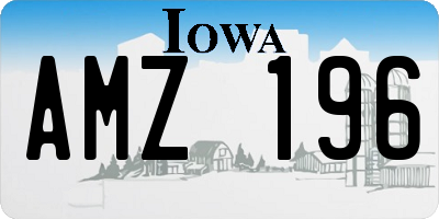 IA license plate AMZ196