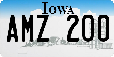 IA license plate AMZ200