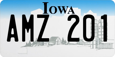 IA license plate AMZ201