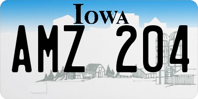 IA license plate AMZ204