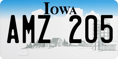 IA license plate AMZ205