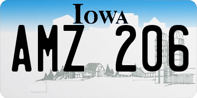 IA license plate AMZ206