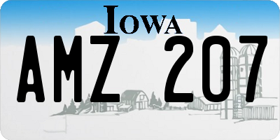 IA license plate AMZ207