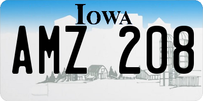 IA license plate AMZ208