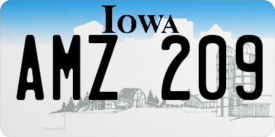 IA license plate AMZ209