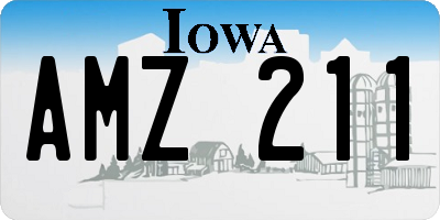 IA license plate AMZ211