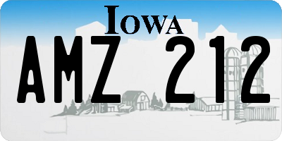 IA license plate AMZ212