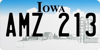 IA license plate AMZ213