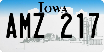 IA license plate AMZ217