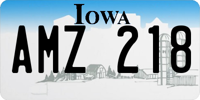 IA license plate AMZ218