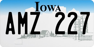 IA license plate AMZ227