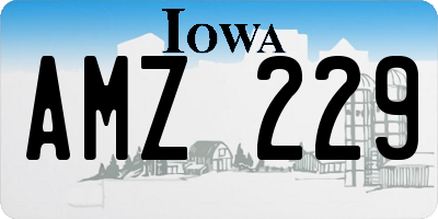 IA license plate AMZ229