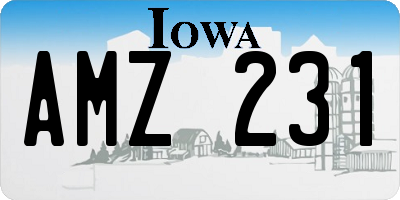 IA license plate AMZ231
