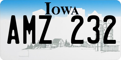 IA license plate AMZ232
