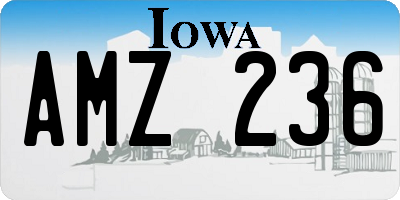 IA license plate AMZ236