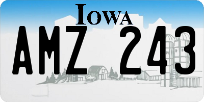 IA license plate AMZ243