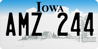 IA license plate AMZ244
