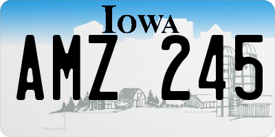 IA license plate AMZ245