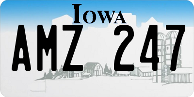 IA license plate AMZ247