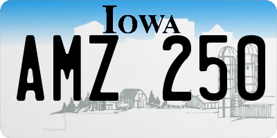 IA license plate AMZ250