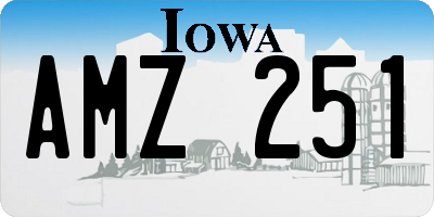 IA license plate AMZ251