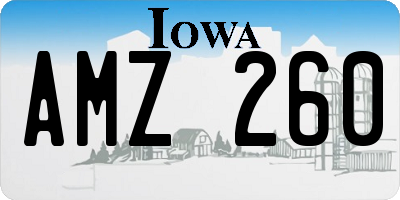 IA license plate AMZ260