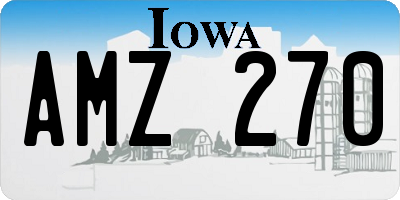 IA license plate AMZ270