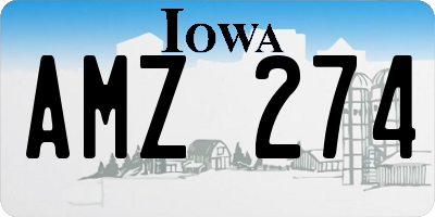 IA license plate AMZ274