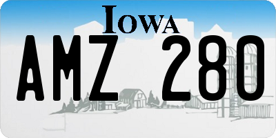 IA license plate AMZ280