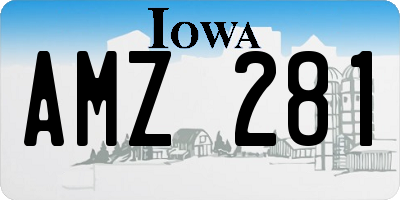 IA license plate AMZ281