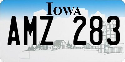 IA license plate AMZ283