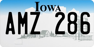 IA license plate AMZ286