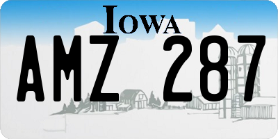 IA license plate AMZ287