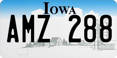 IA license plate AMZ288