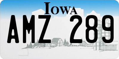 IA license plate AMZ289