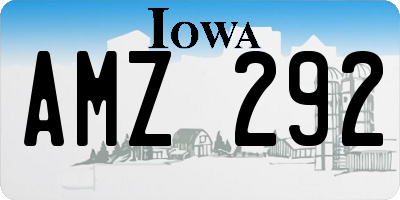 IA license plate AMZ292