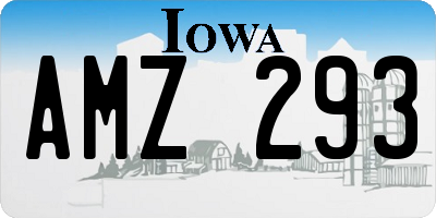 IA license plate AMZ293
