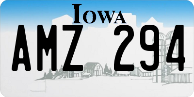 IA license plate AMZ294
