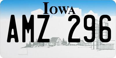 IA license plate AMZ296