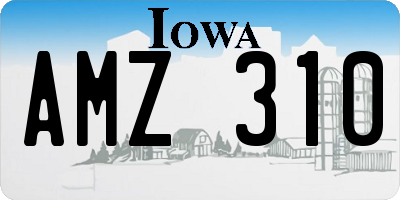 IA license plate AMZ310
