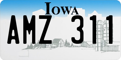 IA license plate AMZ311
