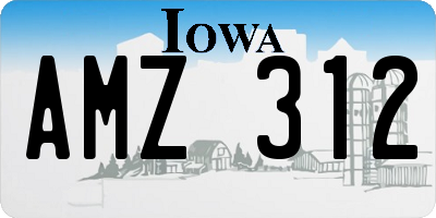 IA license plate AMZ312
