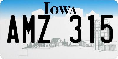 IA license plate AMZ315