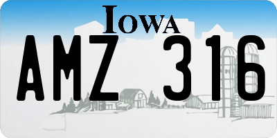 IA license plate AMZ316