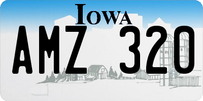 IA license plate AMZ320