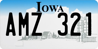 IA license plate AMZ321